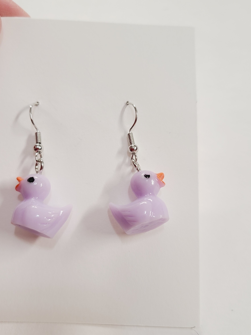 Lavender Duck Dangle Earrings